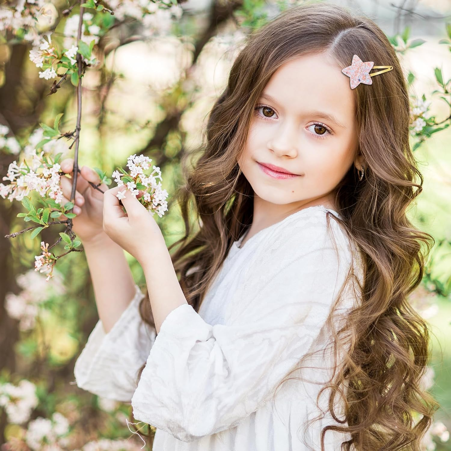 Teaaha 8 PCS Cute Star Clips Metal Snap Hair Pins Sparkly Fashion Hair Barrettes Styling Y2K Accessories for Toddler Women Girls Party Birthday Gift Supplies image number 6