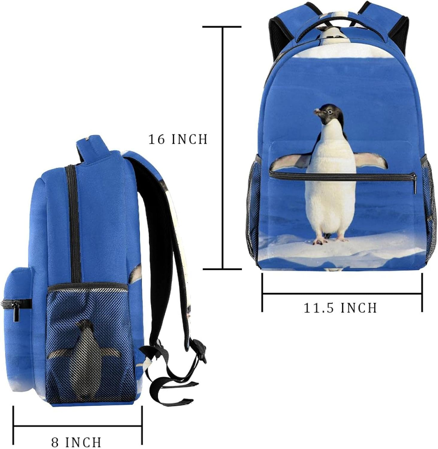 Penguin Backpack Students Shoulder Bags Travel Bag College School Tote Backpacks image number 1