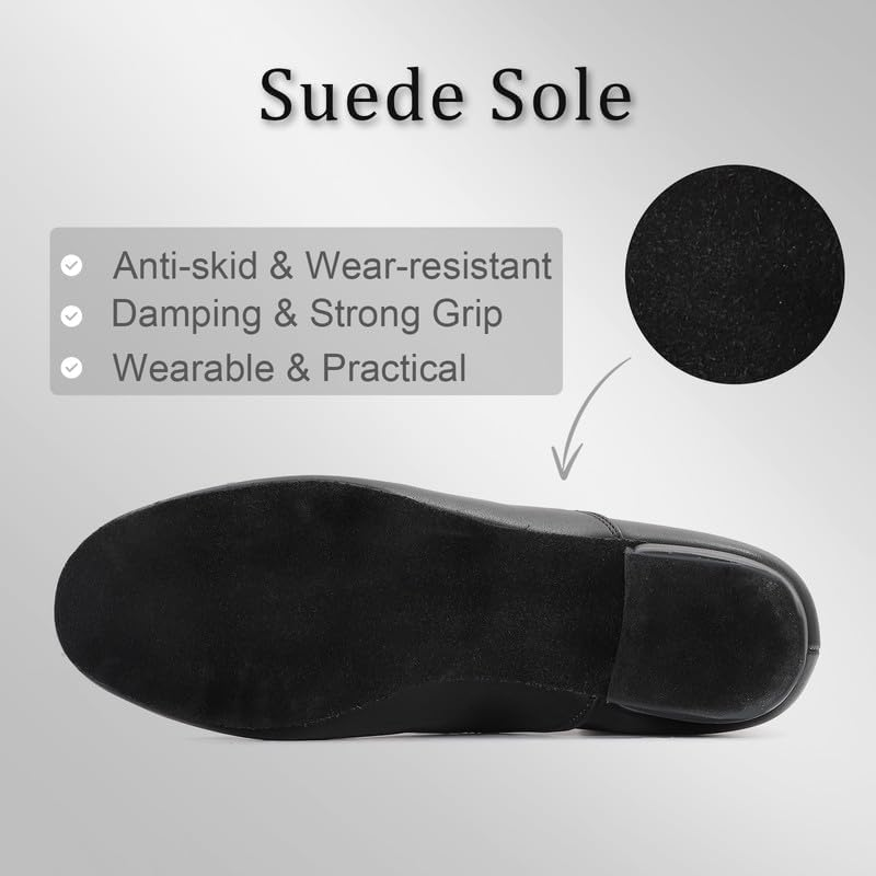 Men'S Ballroom Dance Shoes Leather Lace-Up Dancing Shoes Character Shoes for Latin Tango Salsa Waltz, Black image number 5