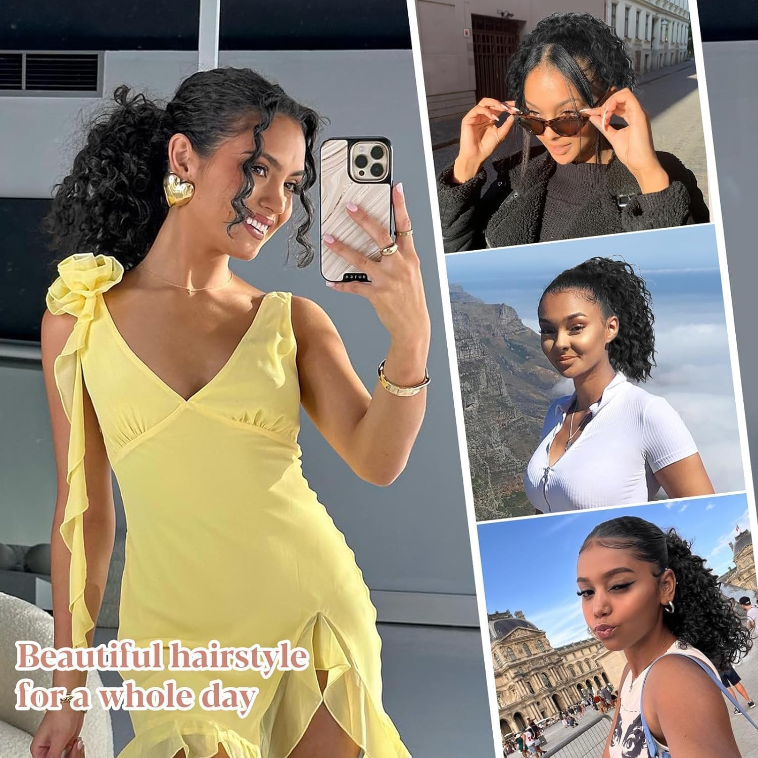 Fine plus 30.48 Cm Claw Clip Ponytail Extension - 1B image number 4