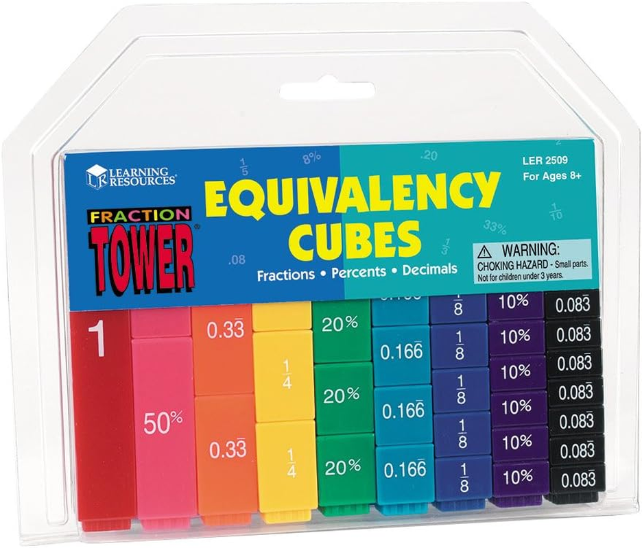 Learning Resources Fraction Tower Activity Set, Math Accessories, Base Ten Fraction, 51 Pieces, Ages 6+ image number 2
