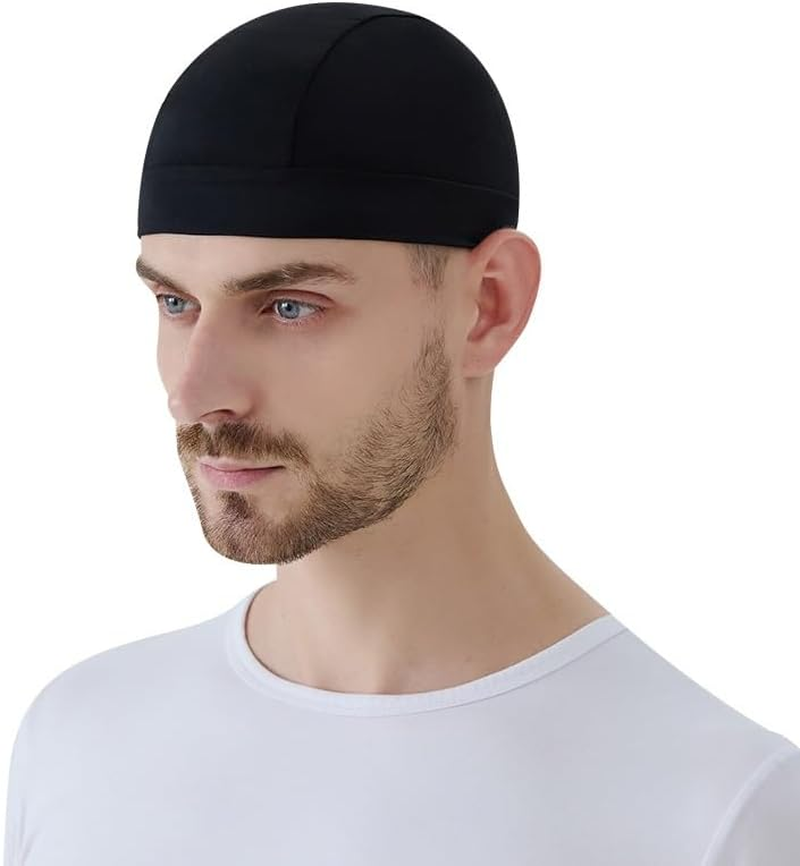 Cap for Men Women Windproof and Sunscreen Sports Hat Cycling Bike Head Wrap Hard Hat Durags- Fits under Helmets image number 3