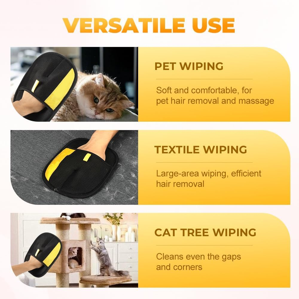Electrostatic Gloves Pet Hair Removal Glove for Cats & Dogs, 2025 New Pet Hair Remover Glove for Couch, Furniture, Carpet, Curtain, Washable Reusable Animal Fur Removal Tool (2PCS) image number 6