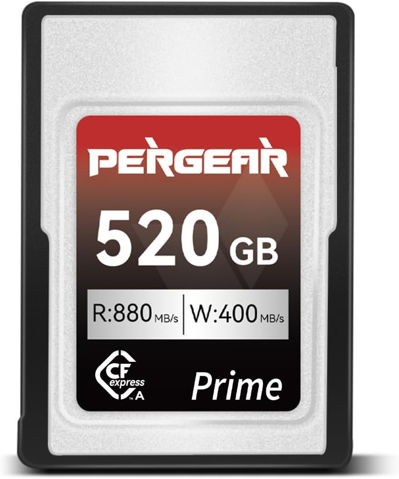 PERGEAR Professional 520GB Cfexpress Type a Memory Card, up to 880Mb/S Read Speed & 900Mb/S Write Speed for 4K 120P,8K 30P Recording