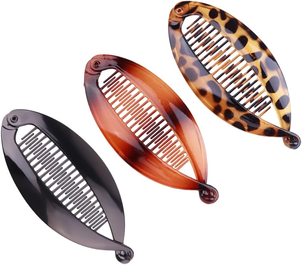 SULIUDAJI 3 Pieces Banana Hair Clips, Fish Hair Clips, Banana Hair Comb, Women'S Ponytail Hair Clip, Multicoloured, Size M, 3 Count image number 4