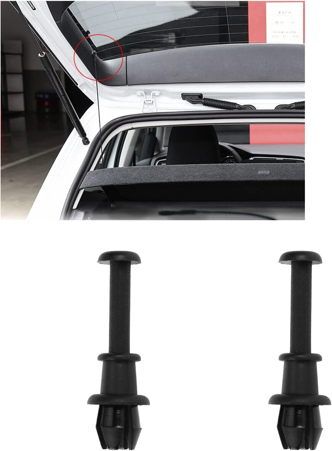 The Lord of the Tools 4PCS Car Boot Parcel Shelf Clips Pins 1M6867574A Compatible with Q5 SQ5 8R MK1 A3 S3 8P A3 S3 8V Q2 Q3 Boot Parcel Shelf String Clips Hook Holder image number 2