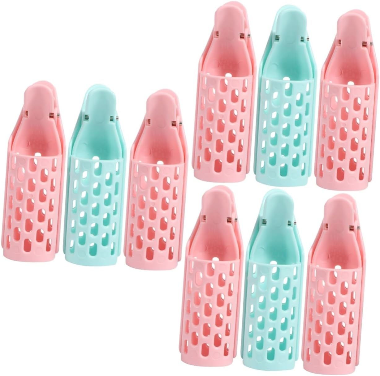 SOESFOUFU 9Pcs Manual Hair Curlers Styling Tools Hair Bang Rollers Material Random Color