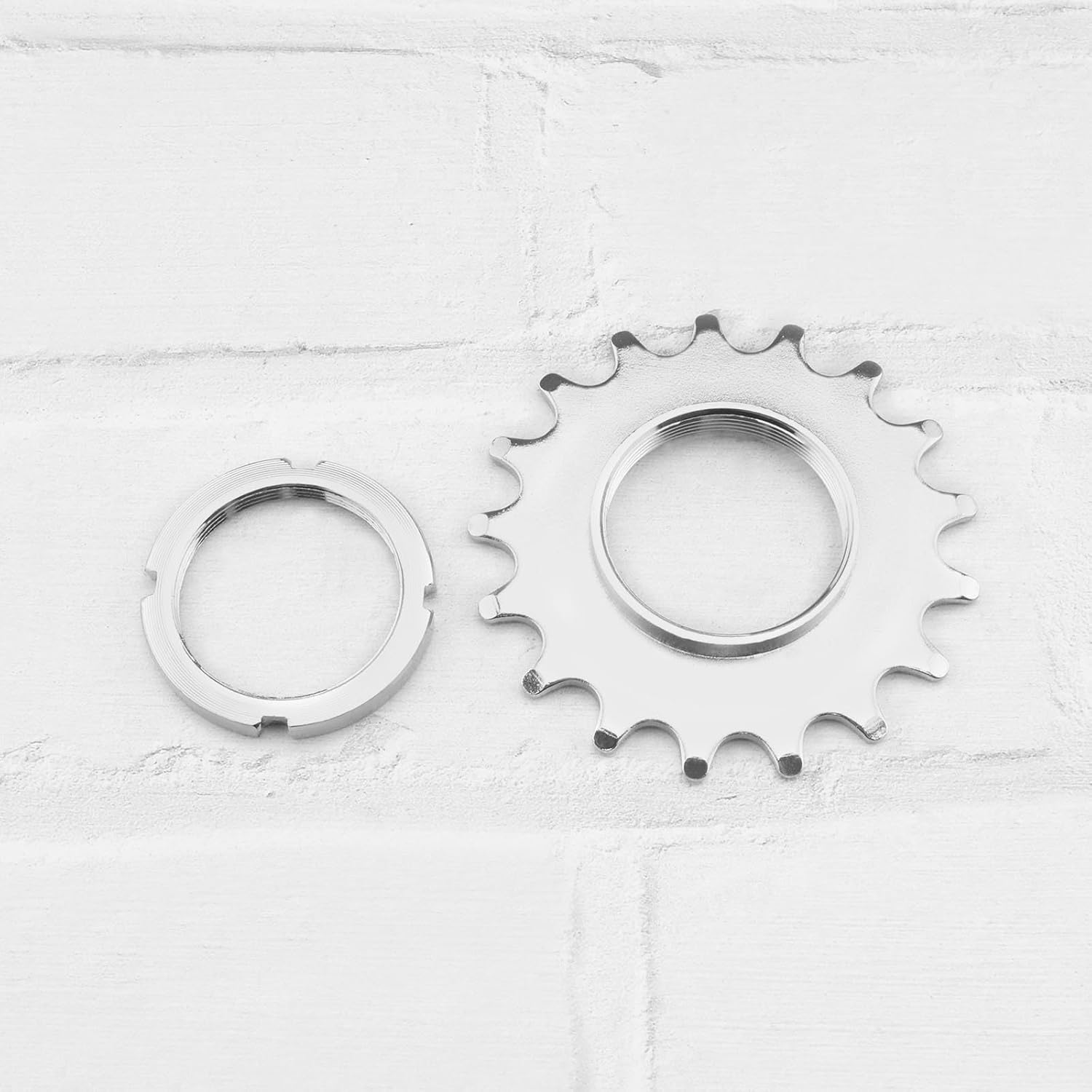 Ecsing Bike Sprocket Fixed Single Speed Cog Thread Ribg High Strength Steel Bicycle Flywheel Sprockets Parts for Fixed Gear Bike with Lock Ring image number 6