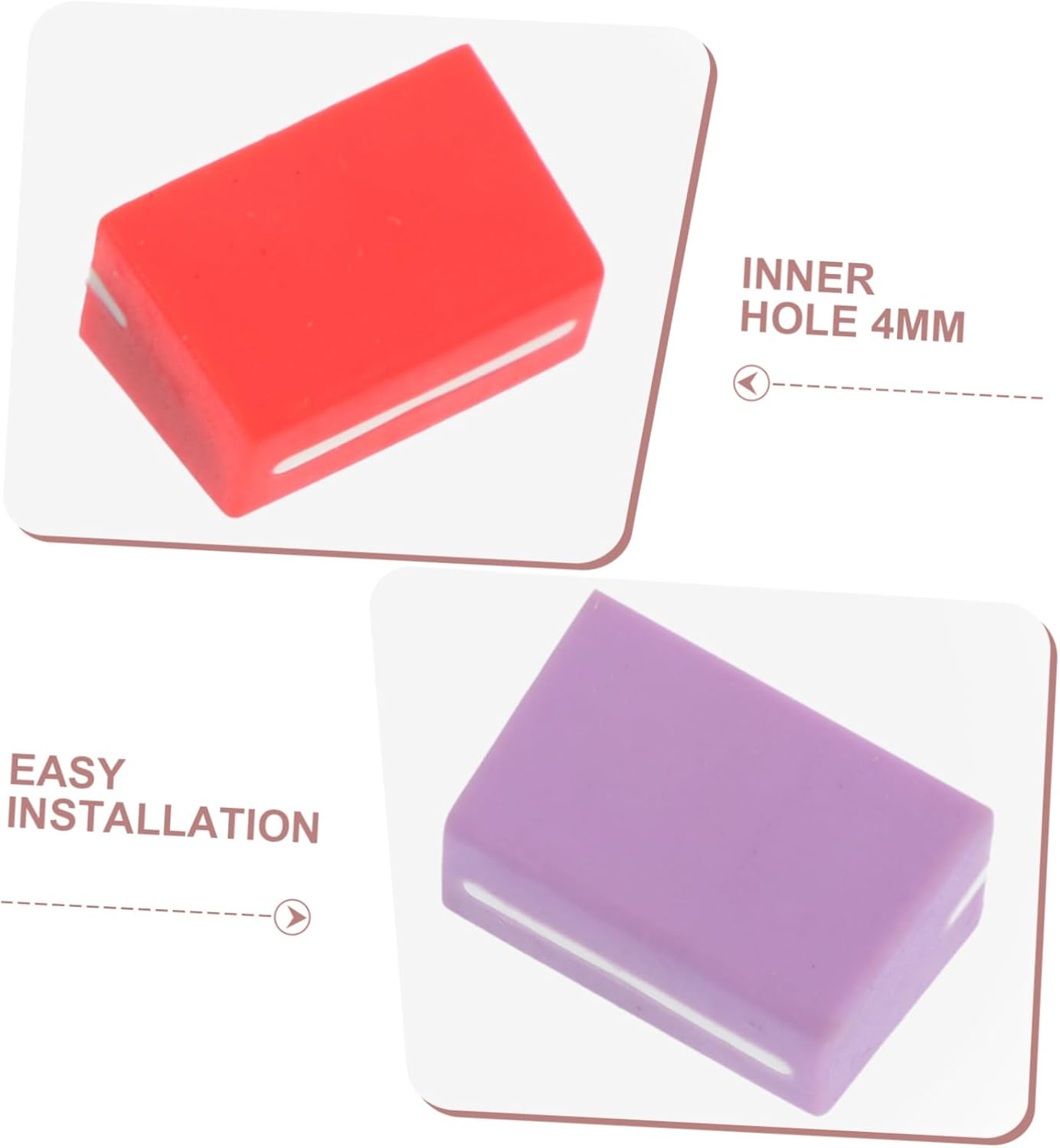 GLSTOY 5Pcs Replacement Fader Slide Knobs for Sound Console Flat Push Knobs Shafts DIY Kit for Mixers - Assorted Color image number 5