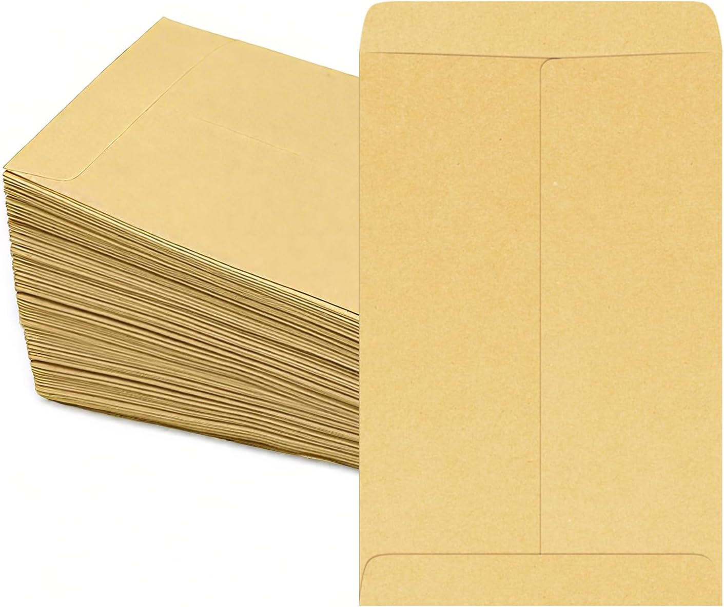 Funcyboo 200 PCS #1 Coin Envelopes Kraft Envelopes, 6.5 X 3.9 Inch Small Parts Envelope Seed Envelop for Seed Coins Cash Credit Cards