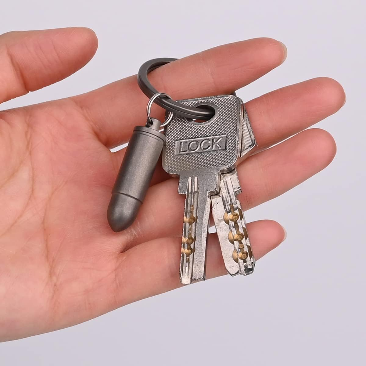 SF203 Titanium Bullet Necklace for Men ，Mini Pill Holder Necklace, 0.2Oz Pill Case Ultra-Lightweight Waterproof Pendant Necklace image number 6