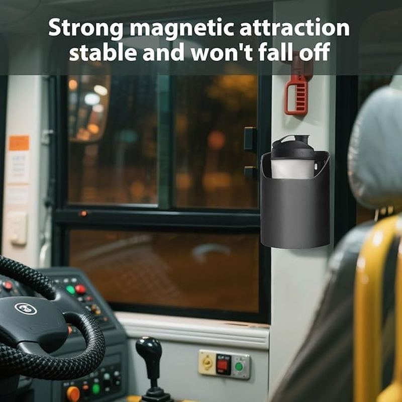 Leanockesa Cup Holder-Magnetic Bottle Mount- Fits on Fridge,Golf Cart,Lawnmower,Forklift, Bus or Ladder image number 3