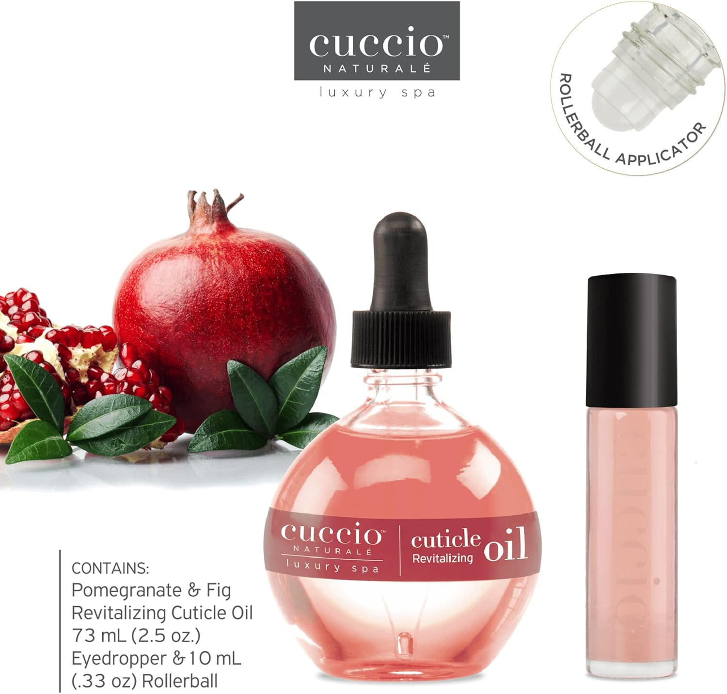 Cuccio Naturale Cuticle Revitalizing Oil Set - Hydrating Oils for Instant Cuticle Repair for Dry, Damaged Skin and Nails - Paraben and Cruelty-Free Formula - Pomegranate and Fig Fragrance - 2 Pc image number 3
