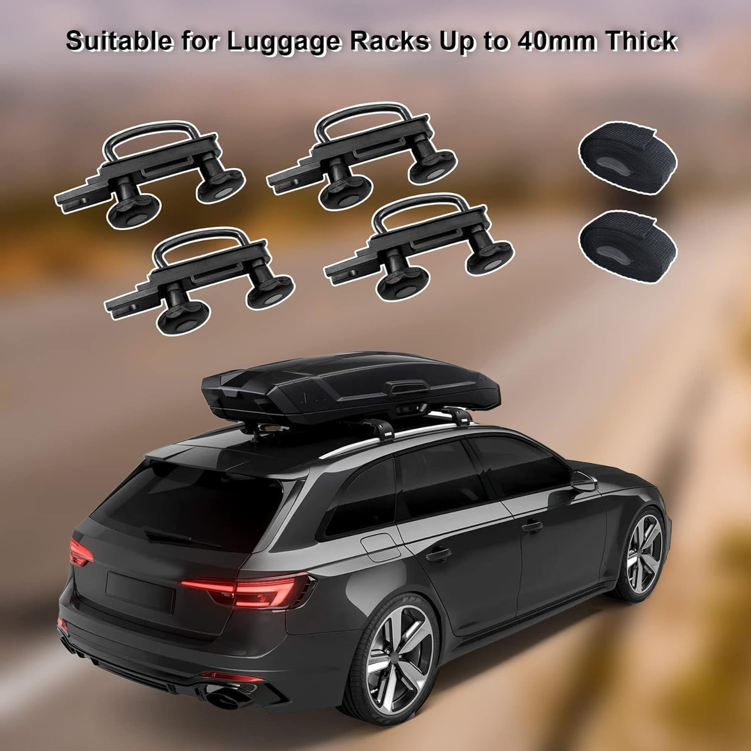 Universal Roof Box U-Bolt Clamps Cargo Carrier Roof Rack Bracket Kit Van Mounting Fitting Kit 85Mm Internal Width 40Mm Thick Luggage Rack Adjustable U Bolt Quick Release Latch for Roof Box Hardware image number 4