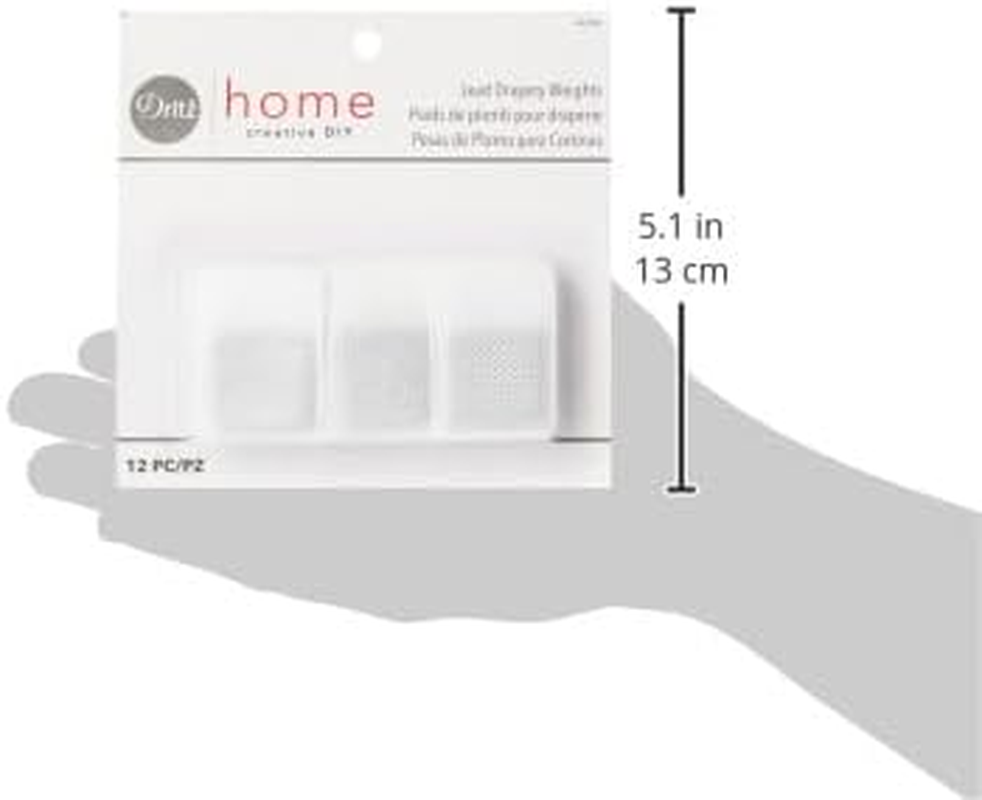 Dritz Home Covered Lead Drapery Weights, 12-Piece, White (Pack of 1) image number 4