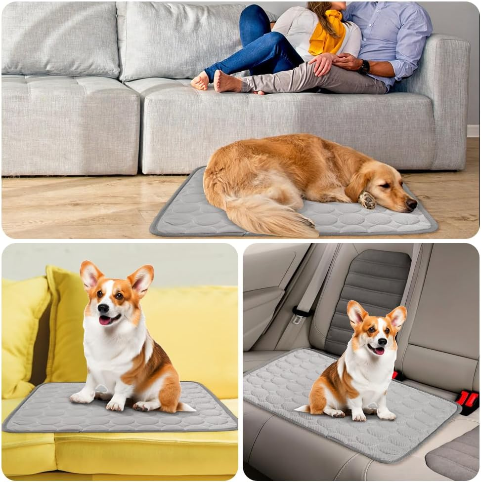 LUPATDY Dog Cooling Mat for Dogs and Cats, Cooling Mat for Cats - Cooling Mat Pets, Self-Cooling Mat Made of Washed Cotton and Cold-Sensitive Fabric for Home on the Go or in the Car image number 4