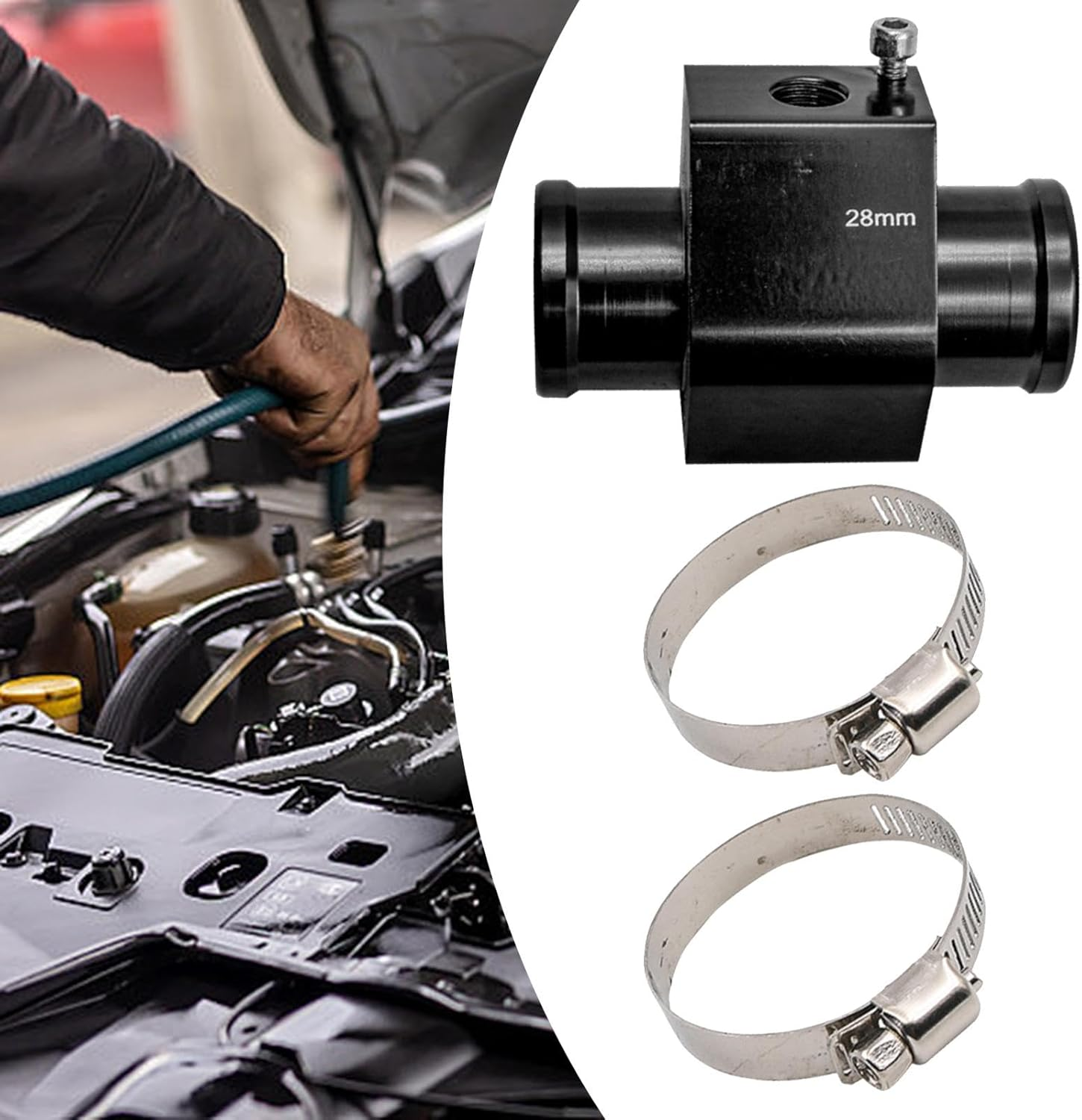 Vehicle Water Temperature Seal Set, Durable and Reliable, Effortless Installation, 28Mm Black image number 4