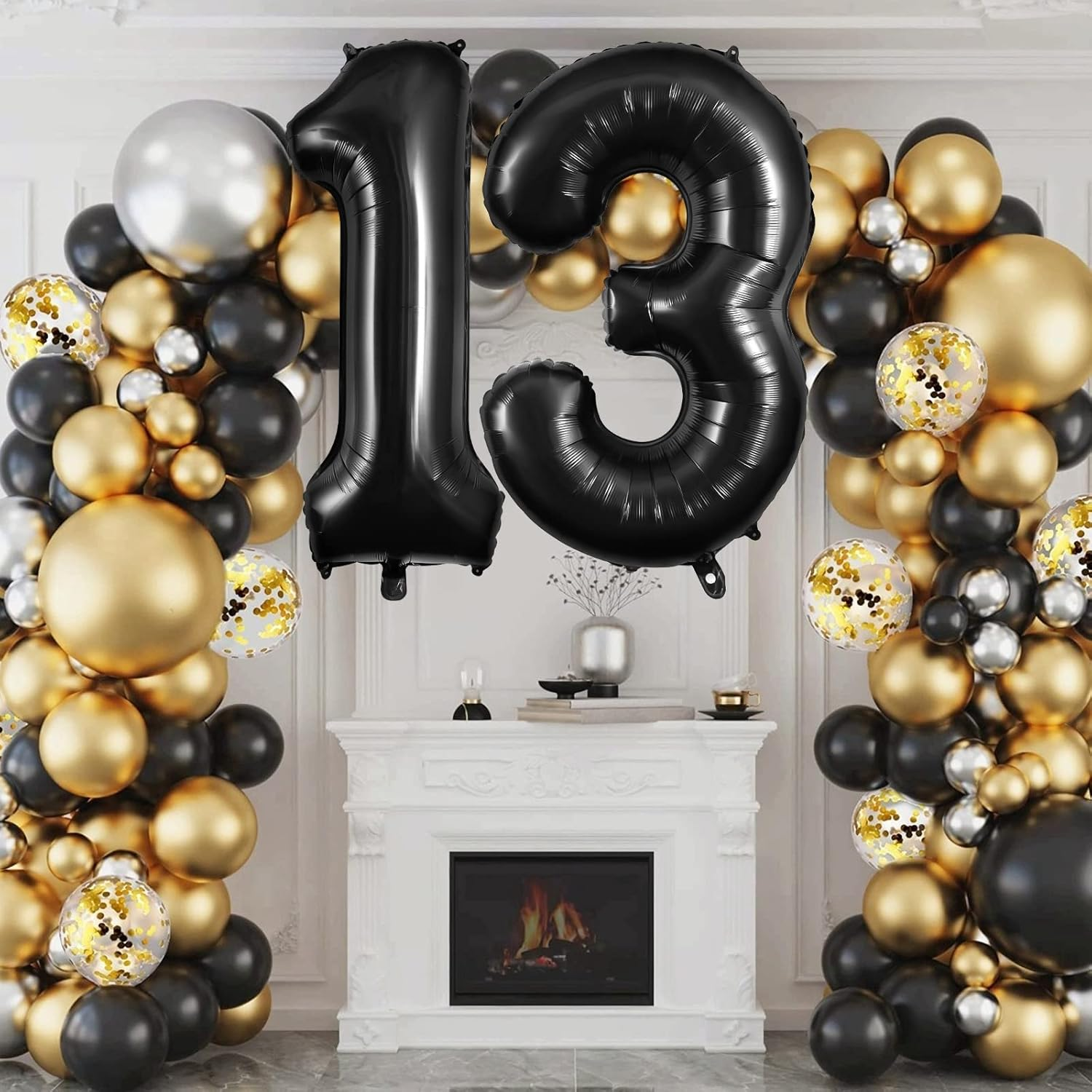 Black 13 Balloon Numbers, Large 13 or 31 Foil Balloons, Big Number Balloons 40 Inch for 13Th / 31St Birthday Party and Anniversary Events Decorations image number 2