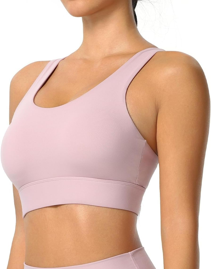 High Impact Sports Bra for Women - Criss-Cross Back, Molded Cups, Hook and Eye Closure - High Support Running Bra