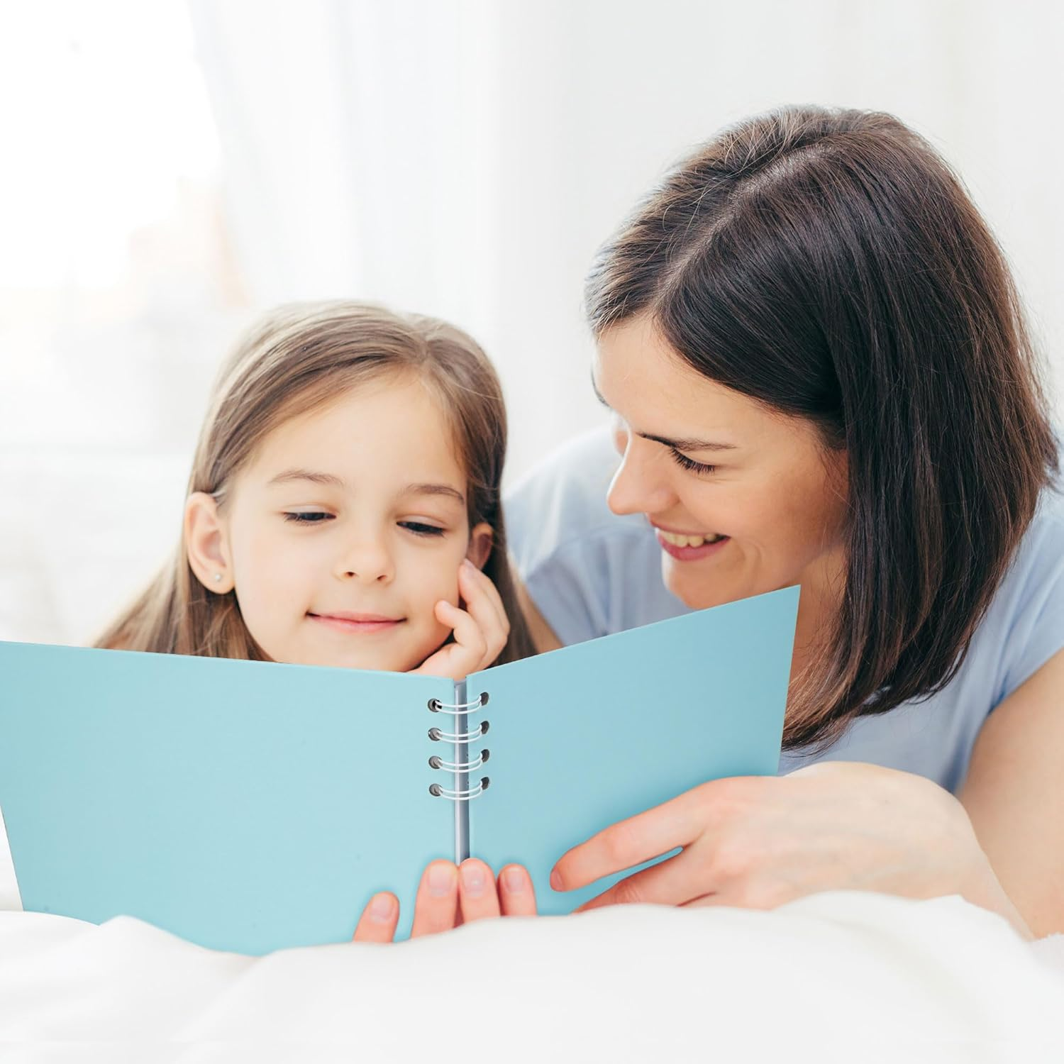 Scrapbook Memory Book with 20 Sheets White Pages 11.5X8.5 Inch DIY Album Set with Corner Stickers for Baby Shower Birthday Wedding Travelling, Blue image number 5