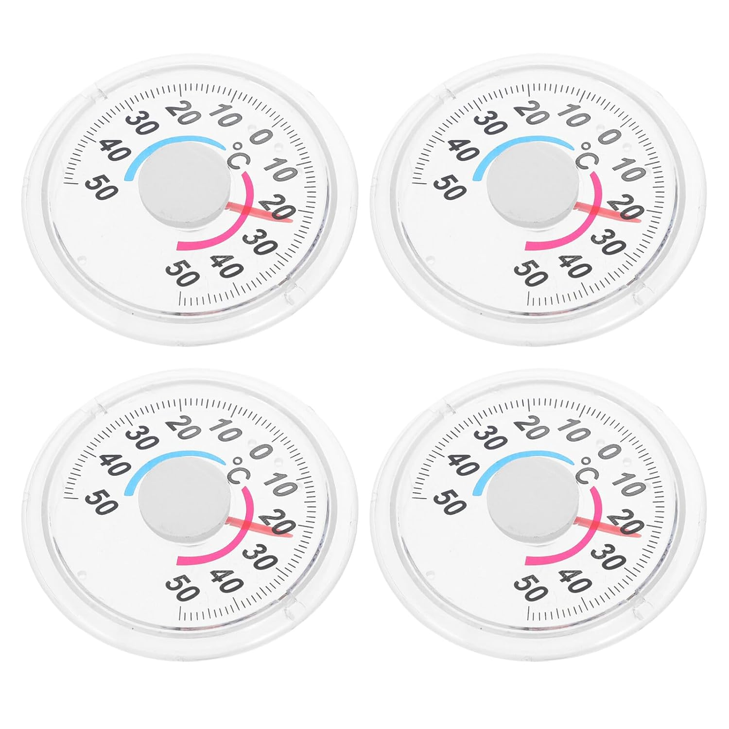 Yardenfun 4Pcs round Plastic Wall Temperature Gauge with Easy-Read Dial for Indoor Outdoor Use Accurate Pointer Thermometer for Home Garden Patio Office Monitoring Installation image number 6