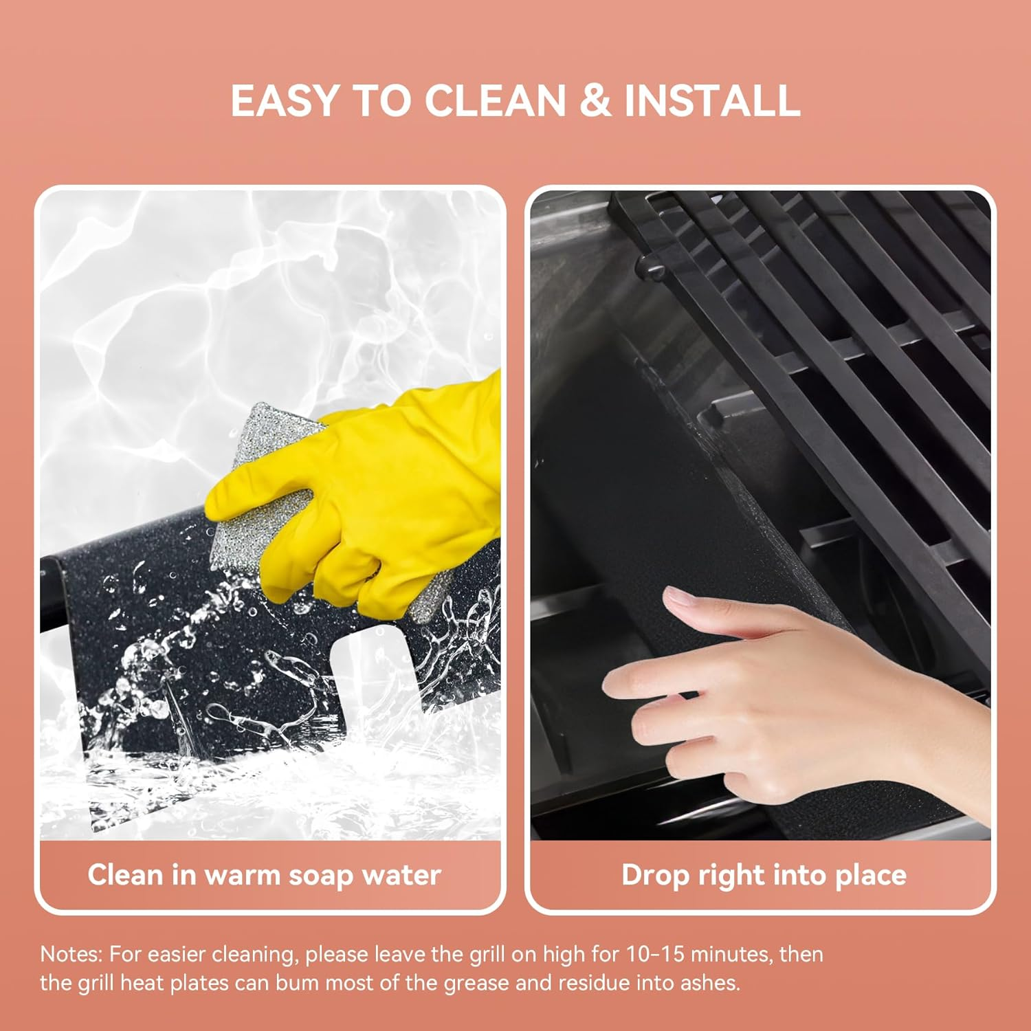 7636 Upgraded Flavorizer Bars for Weber Spirit 2 Parts,Weber GS4 Spirit II & I E310 E320 S310 S320 Grills with Front Mounted Control, 67046 69797 68843 Replacement Part,15.3" Porcelain-Enameled Bars