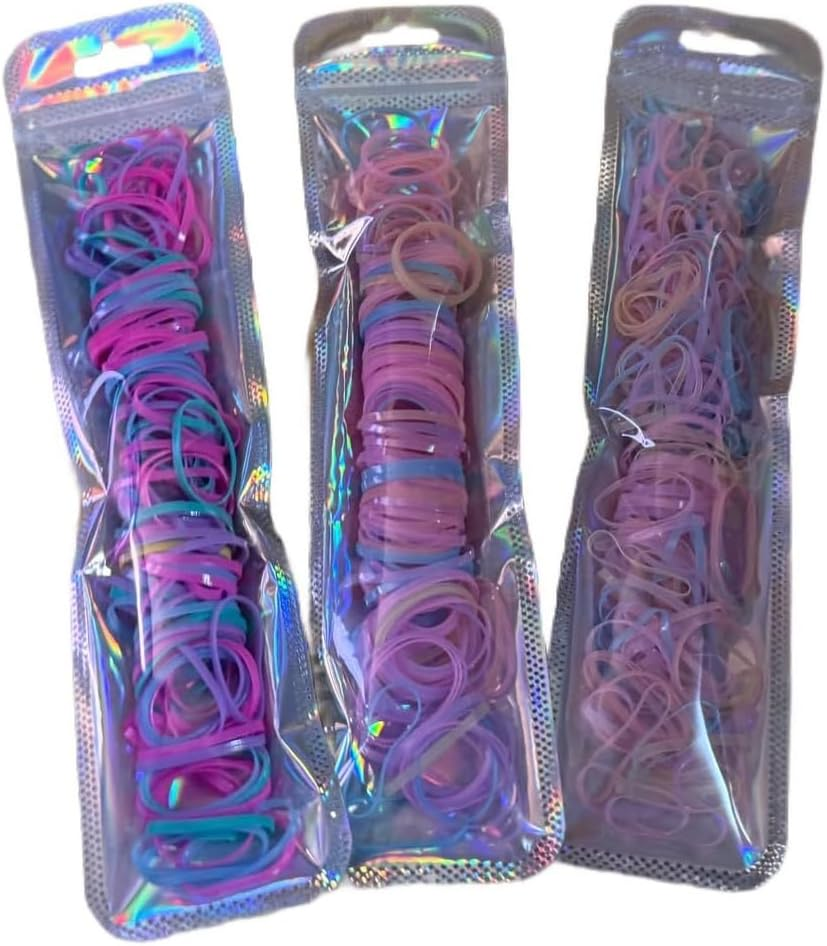 High Elastic Hair Band(Large 2Cm) Multi-Colour Rubber Bands in Storage Jar/Bottle Girls Beauty Kids (Jelly/Thick, Large/200Pcs)