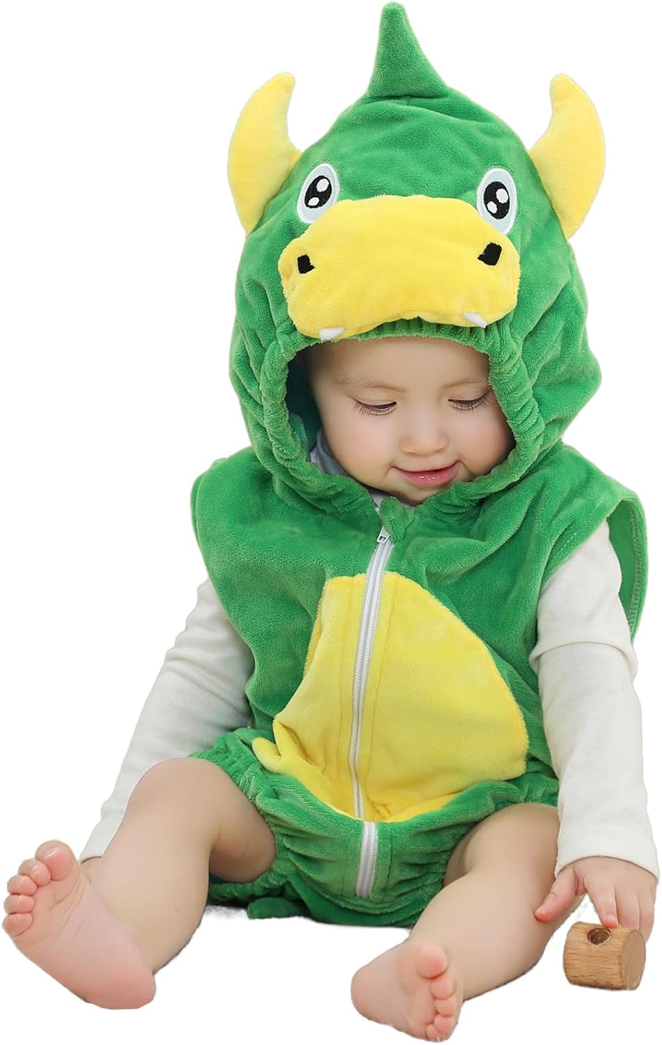 Sleeveless Unisex Baby Animals Hooded Romper for Christmas Halloween Outfits,Toddler Zip up Cosplay Costume Jumpsuit