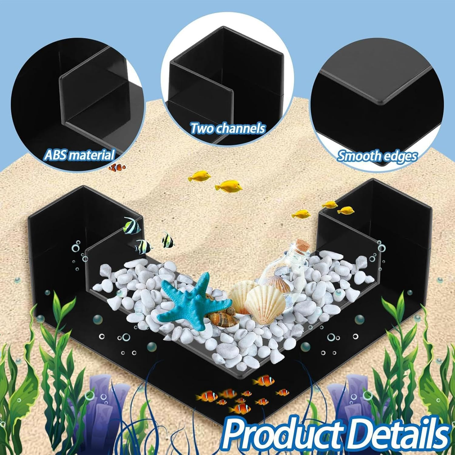 Fish Tunnel, Aquarium Caves and Hides, Viewing Shelter Hiding, Safe Resting Habitat, Ideal for Shrimp Breeding, Freshwater, Saltwater Tanks Pet Enrichment, 12.5X12.5X5.7Cm image number 2