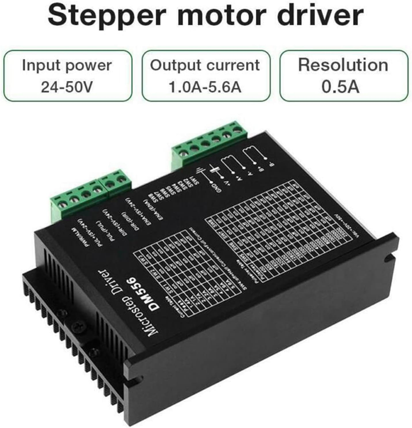 2X Digital Stepper Driver, Dm556 Motor Driver Is Suitable for Nema 23, Nema 24 and Nema34 Stepper Motors image number 2