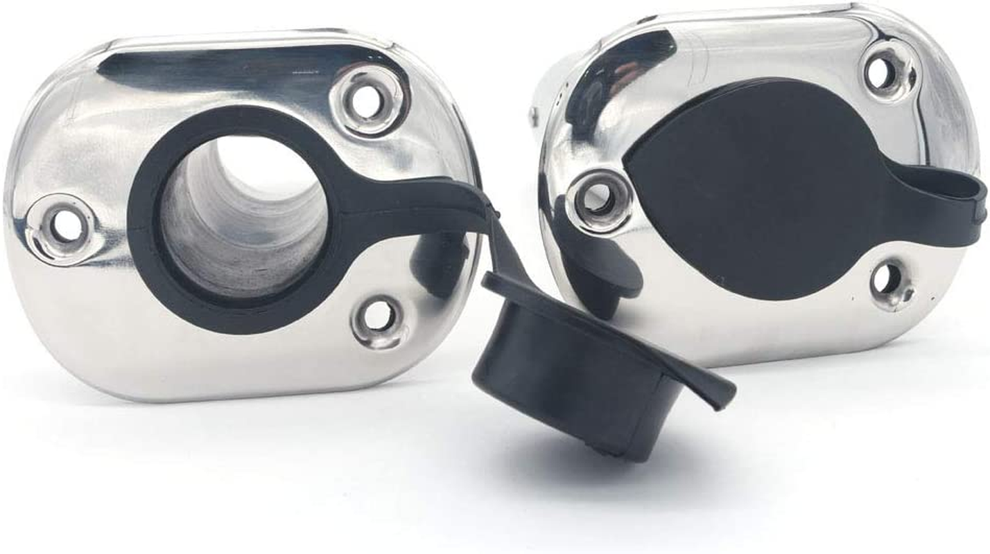 NUZAMAS 2X Fishing Rod Holders 316 Marine Grade Stainless Steel Flush Mount 90 Degree Gasket Cap for Boat Heavy Duty Holder image number 5
