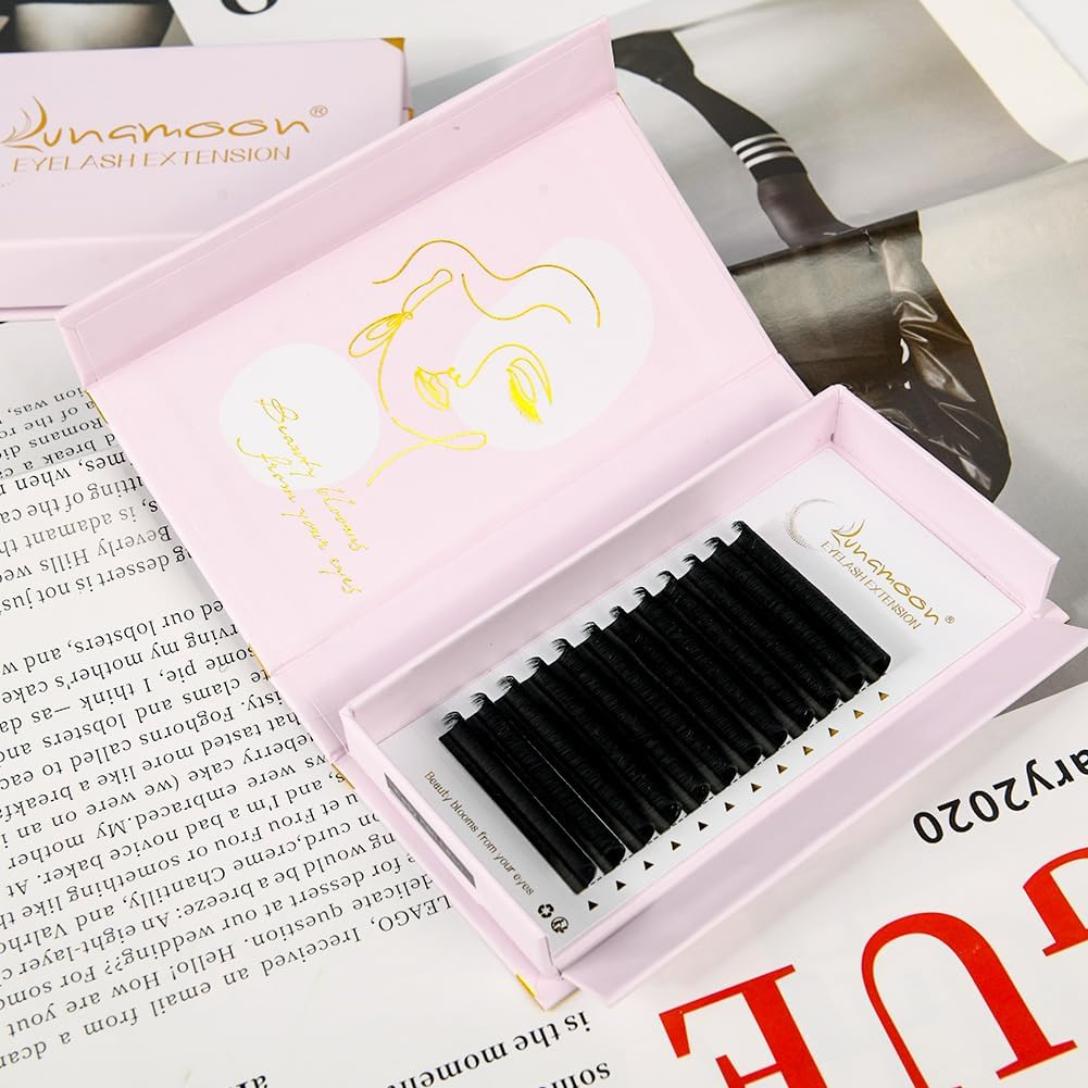 Easy Fan 2D 3D 4D 5D 6D 7D 10D Eyelash Extension Volume Russian Natural Silk Individual False Eyelashes for Professional Salon Lunamoon (1.7-D, 13 Mm) image number 4