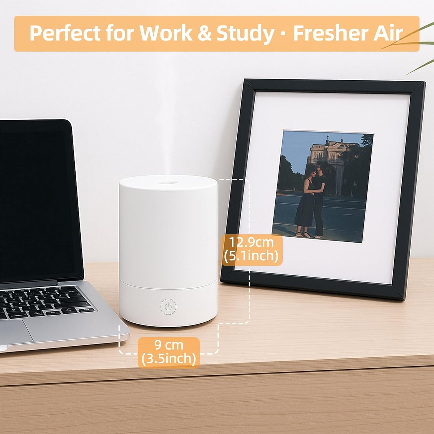 120Ml Essential Oil Diffuser with Fine Mist, Ultrasonic Aromatherapy Humidifier with 7-Colour LED Light, Quiet Operation & Auto Shut-Off, Ideal for Aesthetic Home, Office, Yoga, White