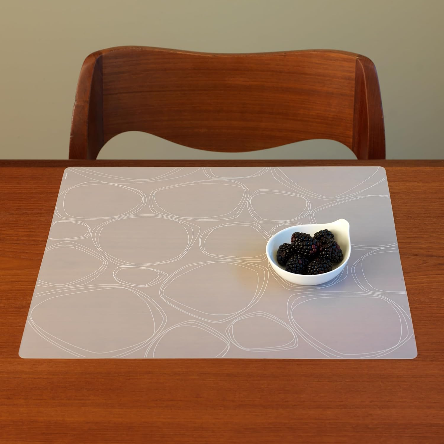 Modern-Twist 100% Plastic Free Silicone Tabletop, Dining, Decoration, Modern Design, Placemat Rectangle, White image number 1