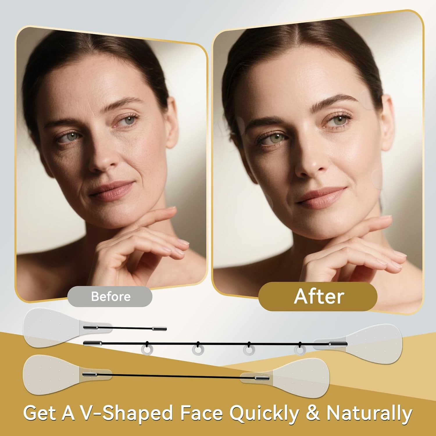 Qiccjxyx Face Lift Tape 200Pcs,Adjustable Elasticity,Face Lift Tape Invisible,Instant Facelift Tape for Wrinkles,Waterproof Transparent Lifting Tapes with Elastic Bands (200PCS) image number 3