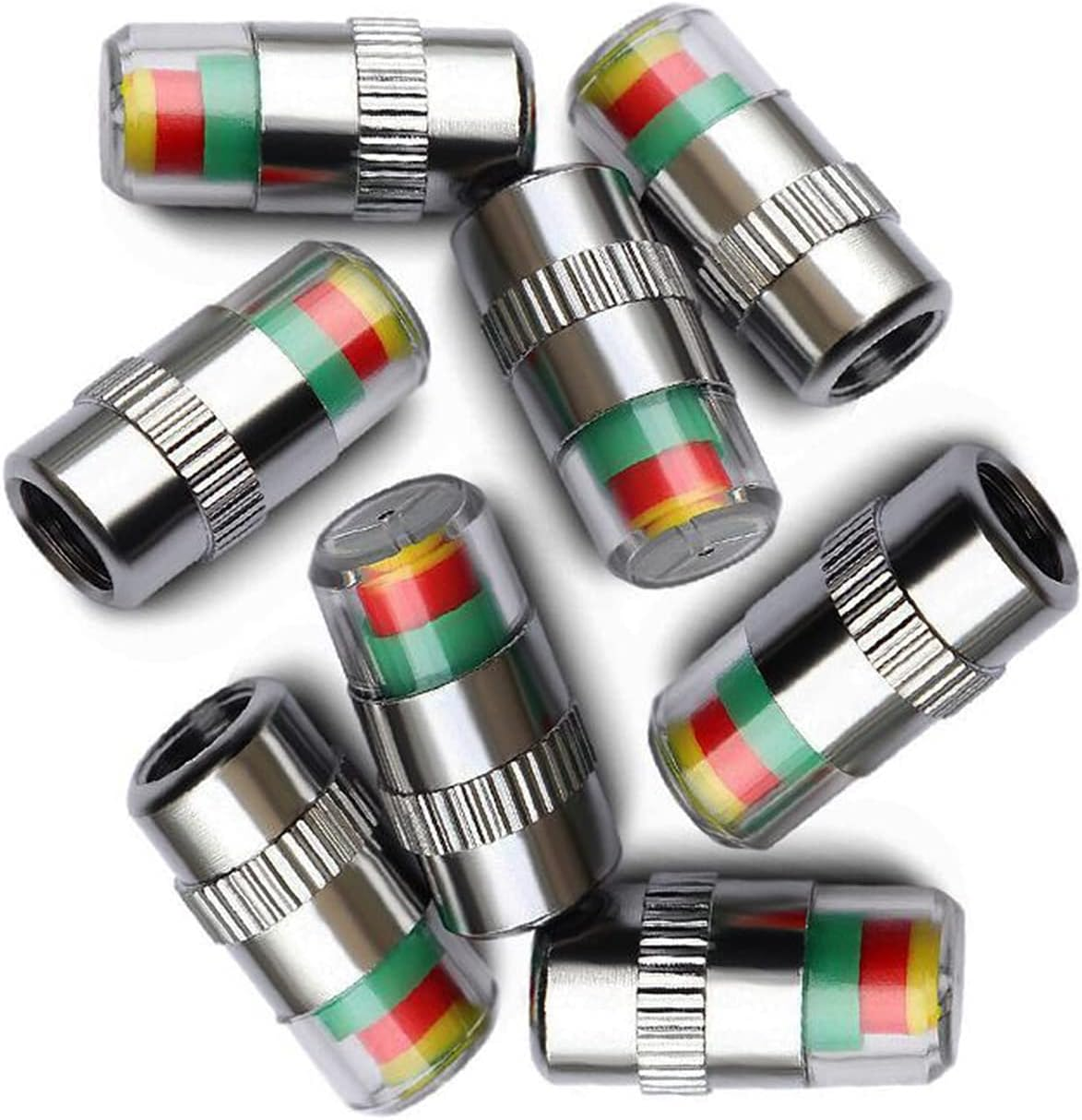 ANKIA 8Pcs 2.4Bar 36PSI Car Tire Pressure Monitor Valve Stem Caps Sensor Indicator 3 Color Eye Alert