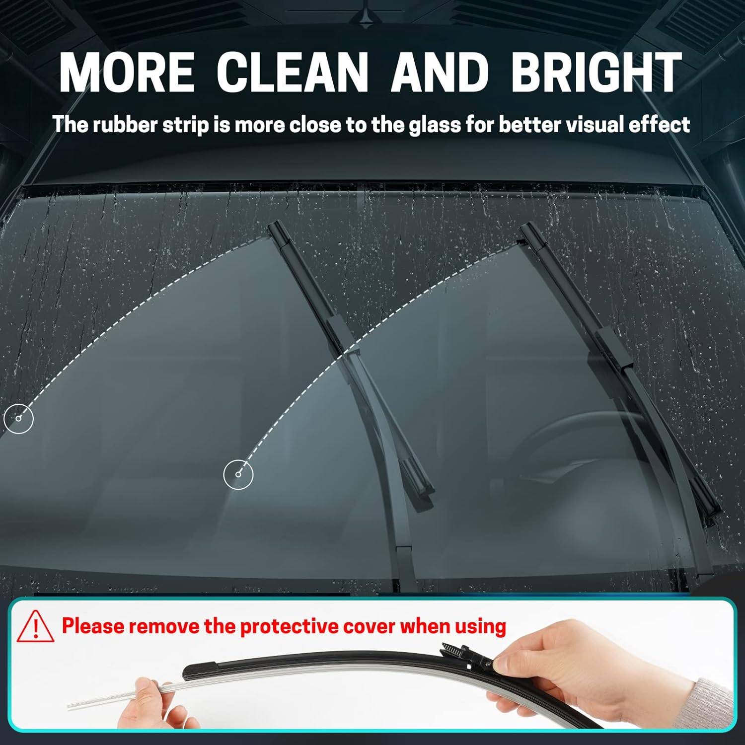 19"+18" Windshield Wiper Blades - Replacement for 2013-2015 Mini Cooper R55 R56 R57, All-Season Silent Front Window Wipers (Set of 2) image number 5
