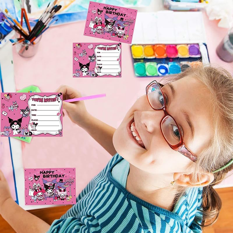Kuromi Children'S Birthday Invitation Cards Kuromi Birthday Invitations Kuromi Invitations Birthday Invitation Cards School Sanrio Birthday Card Kuromi Invitation Cards image number 4