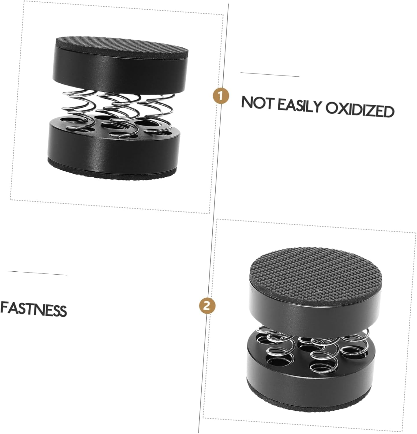 FELTECHELECTR Amplifier Feet Pads Spring Shock Absorber for Hifi Audio Equipment, Black Aluminum Alloy Non-Slip Feet Cushions 40X44Mm, Furniture Vibration Dampening for Home Electronics - Silver image number 2