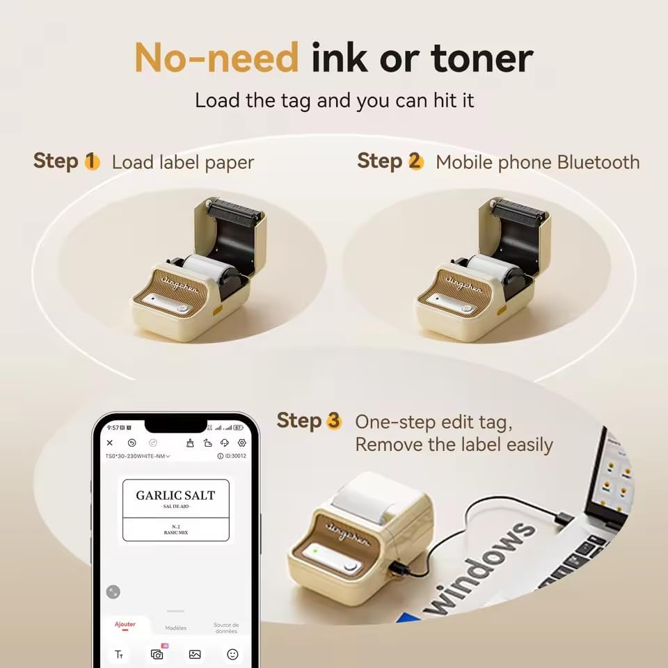 Niimbot B21_Pro 300Dpi Label Maker 20-50Mm Print Width for Photos Business Home image number 4