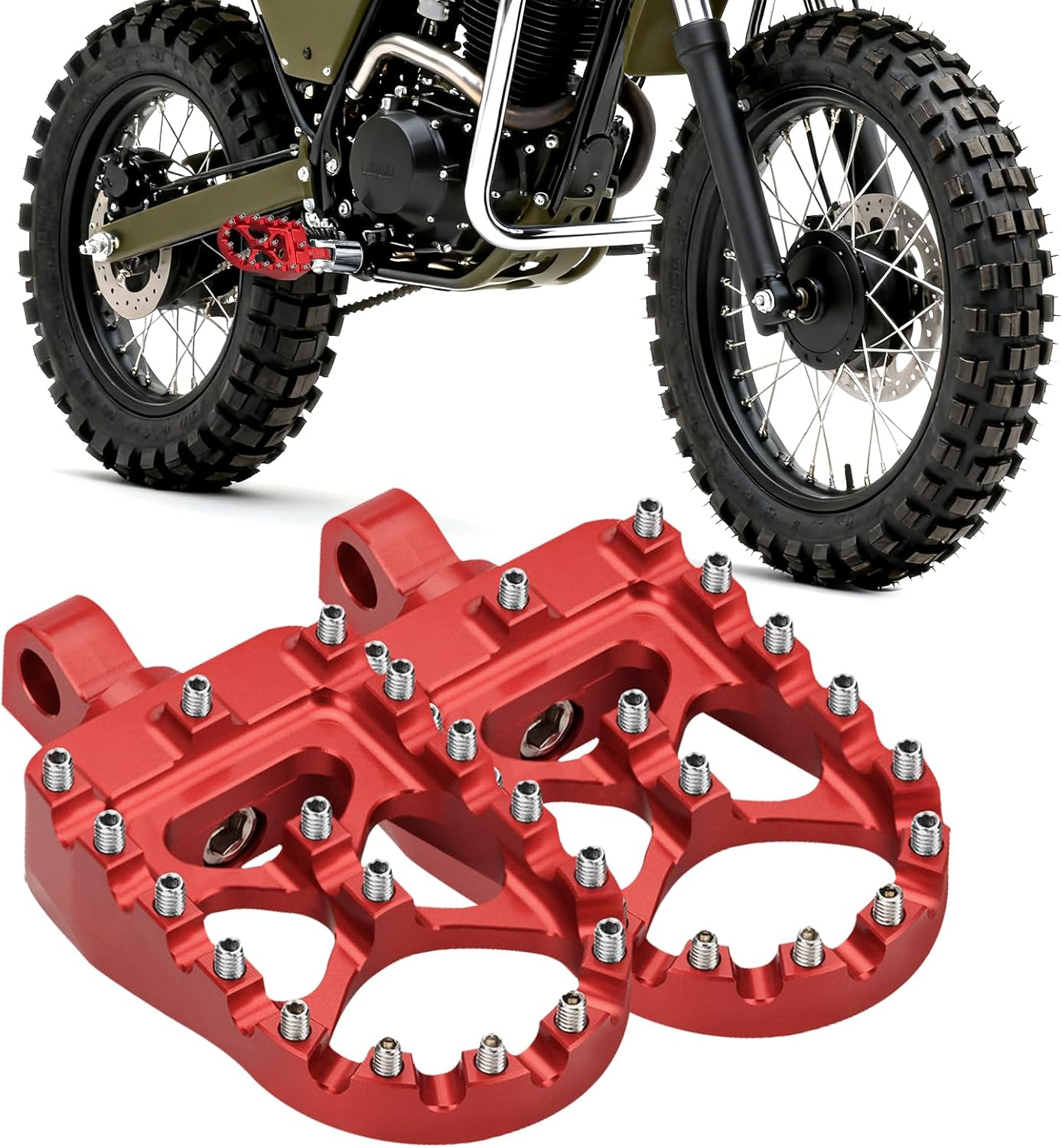 Pacify Motorcycle Foot Pegs,Aluminum Alloy CNC Dirt Bike Pegs 360&deg; Roating anti Slip Wide Bicycle Pedal Fit for Harley Dyna Sportster Fatboy Iron 883 Accessories (Black)