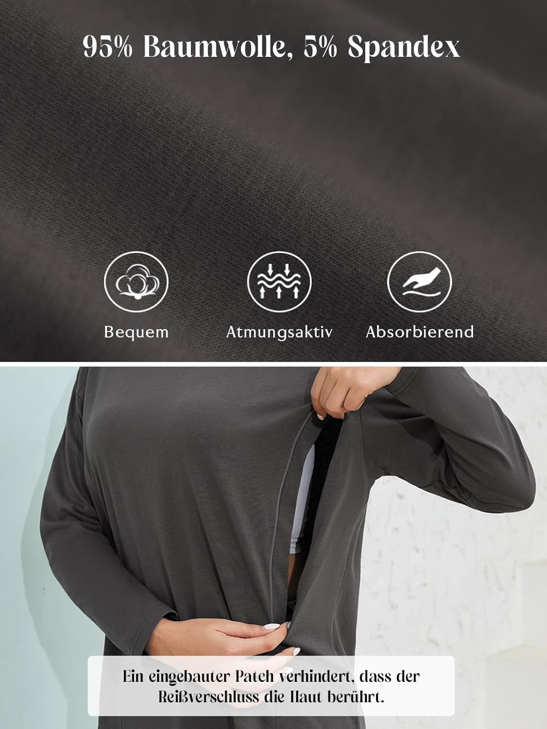 Love2Mi Pack of 3 Women'S Long-Sleeved Nursing Shirt with Hidden Zip Maternity Shirt Maternity Wear
