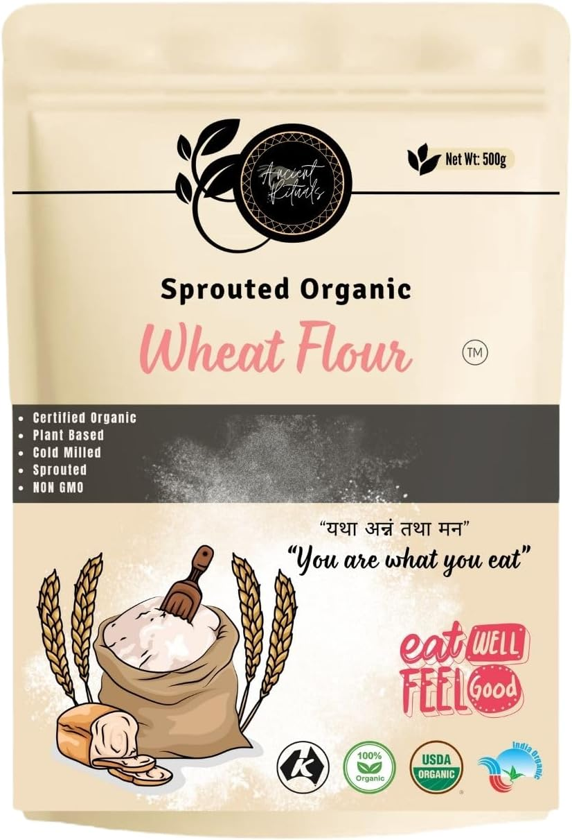 Ancient Rituals Organic Sprouted Wheat Flour, 500G, Cold Milled, Certified Organic, Plant Based, Vegan, Health Food image number 3