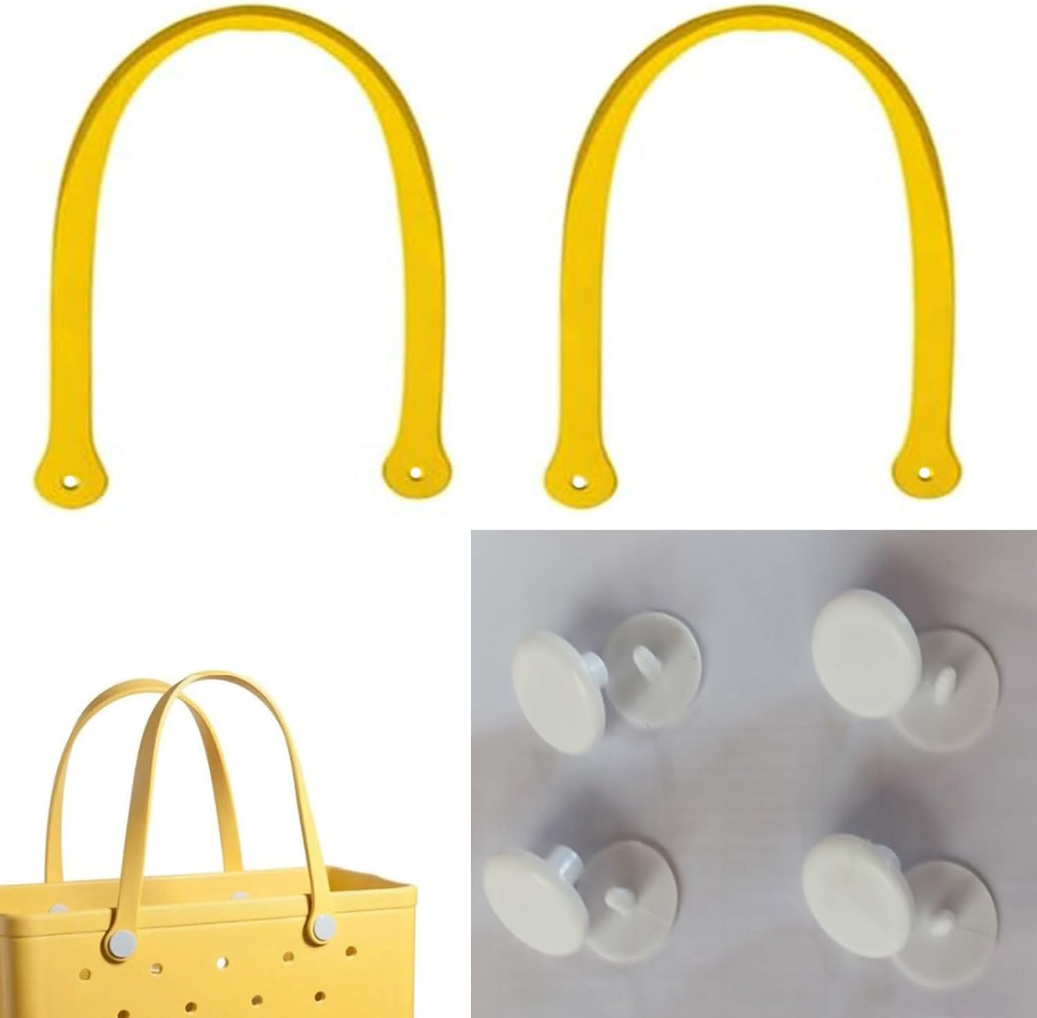 Women Outdoor Rubber Tote Bag,Sports Washable Rubber Tote Bag with Holes | Women'S Portable Travel for Beach Sports Swimming Pool - Orange image number 3