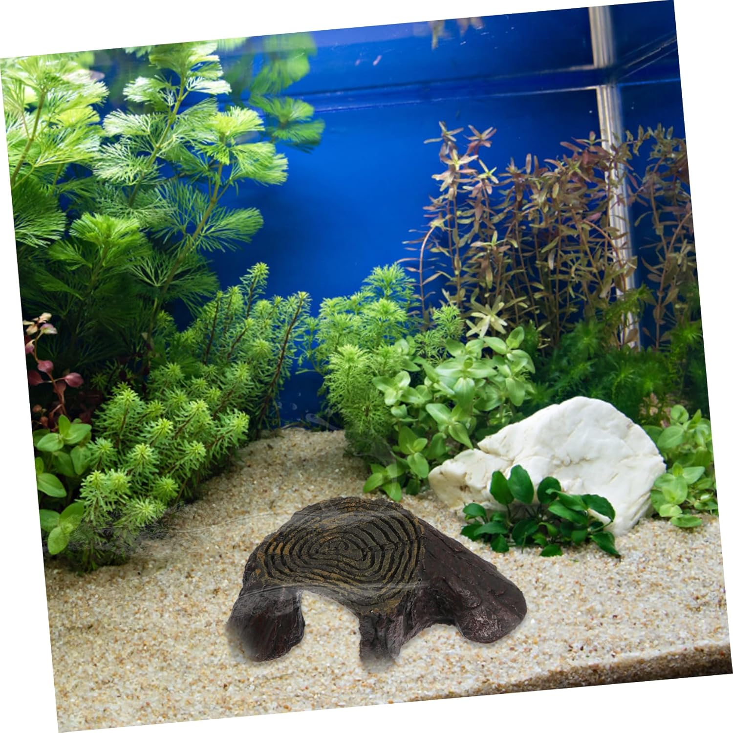 PERSELOSO Reptile Basking Platform Resin Floating Terrace for Tortoise in Aquarium Fish Tank Decor image number 4
