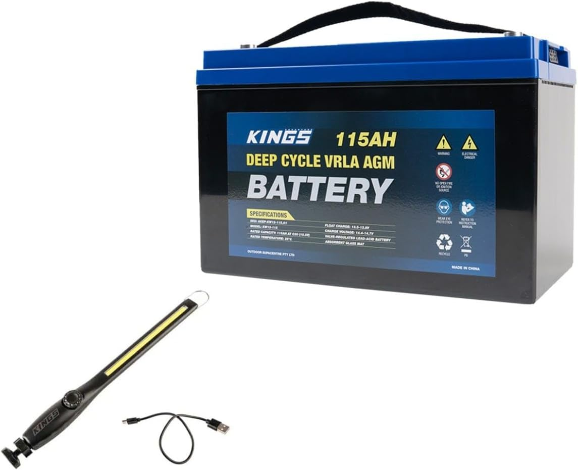 Adventure Kings AGM Deep Cycle Battery 115AH + Rechargeable Lithium LED Worklight image number 6