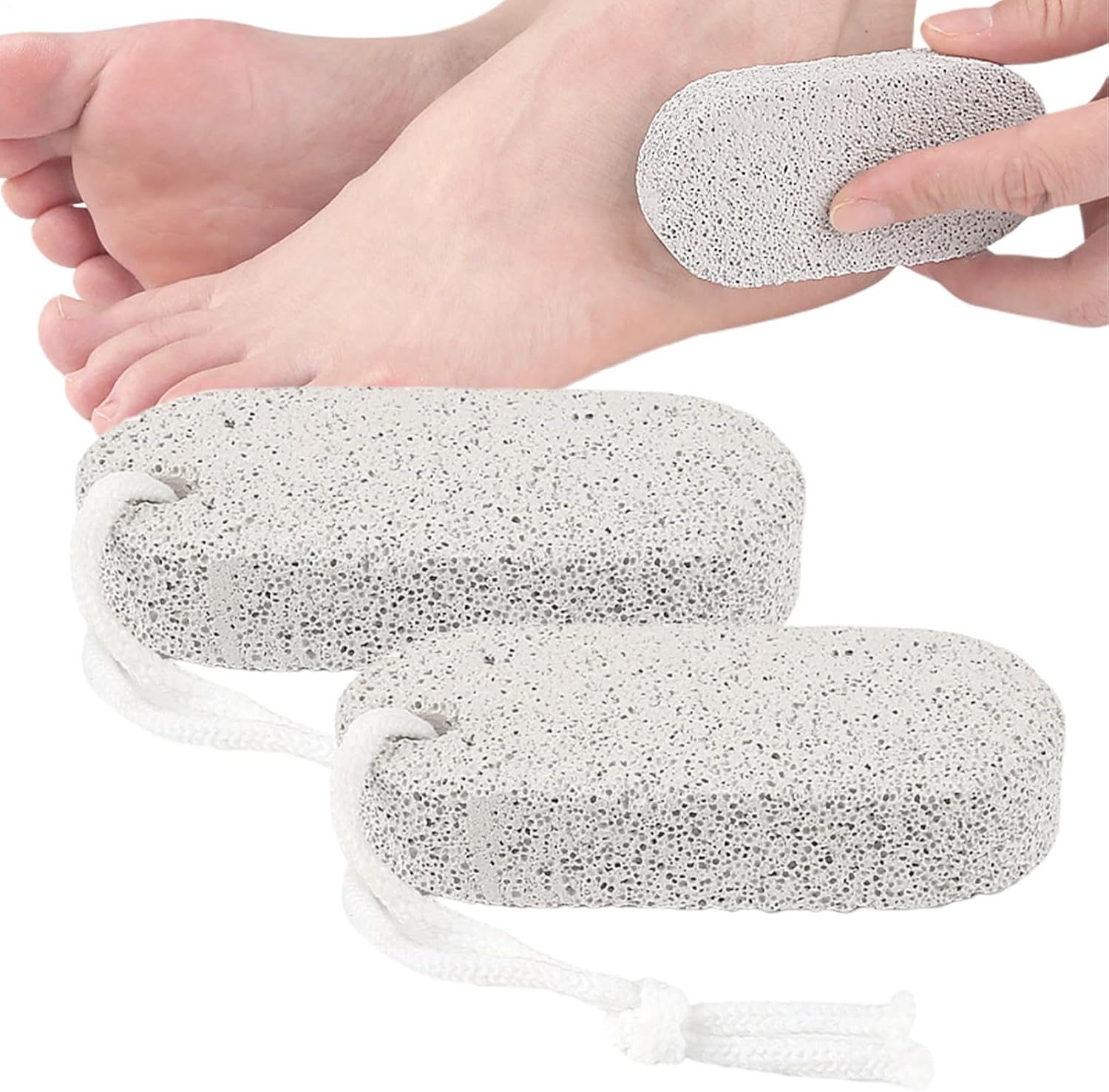 Qkbuza Foot Pumice, Feet Heels and Palm Scrubber, Softener Natural Sturdy Professional Pumice for Adults Palm Elbows Heels Hands Women Body Men image number 1