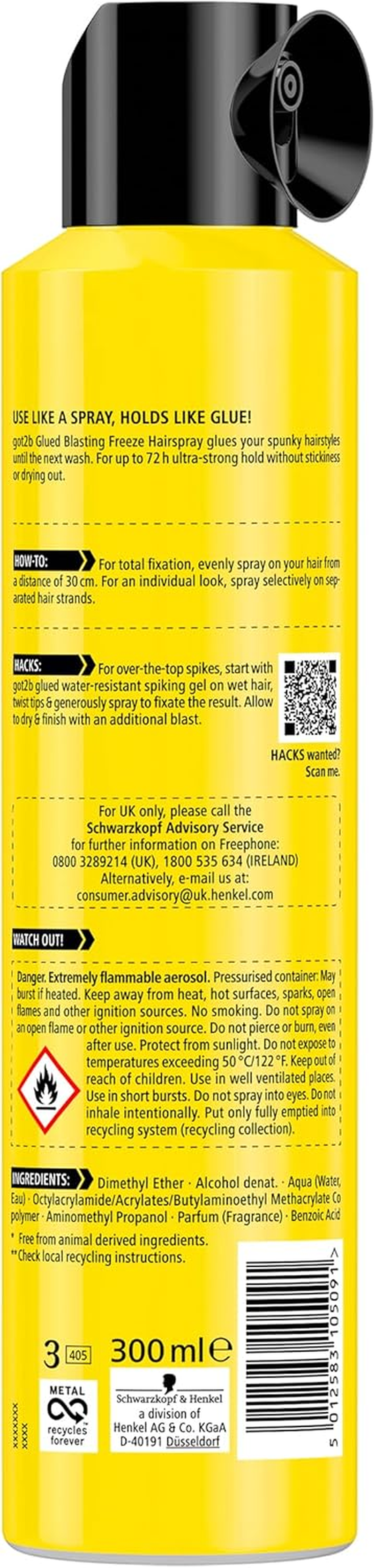 Got2B Glued Blasting Freeze Spray 300Ml, Strong Hold Hair Spray image number 4