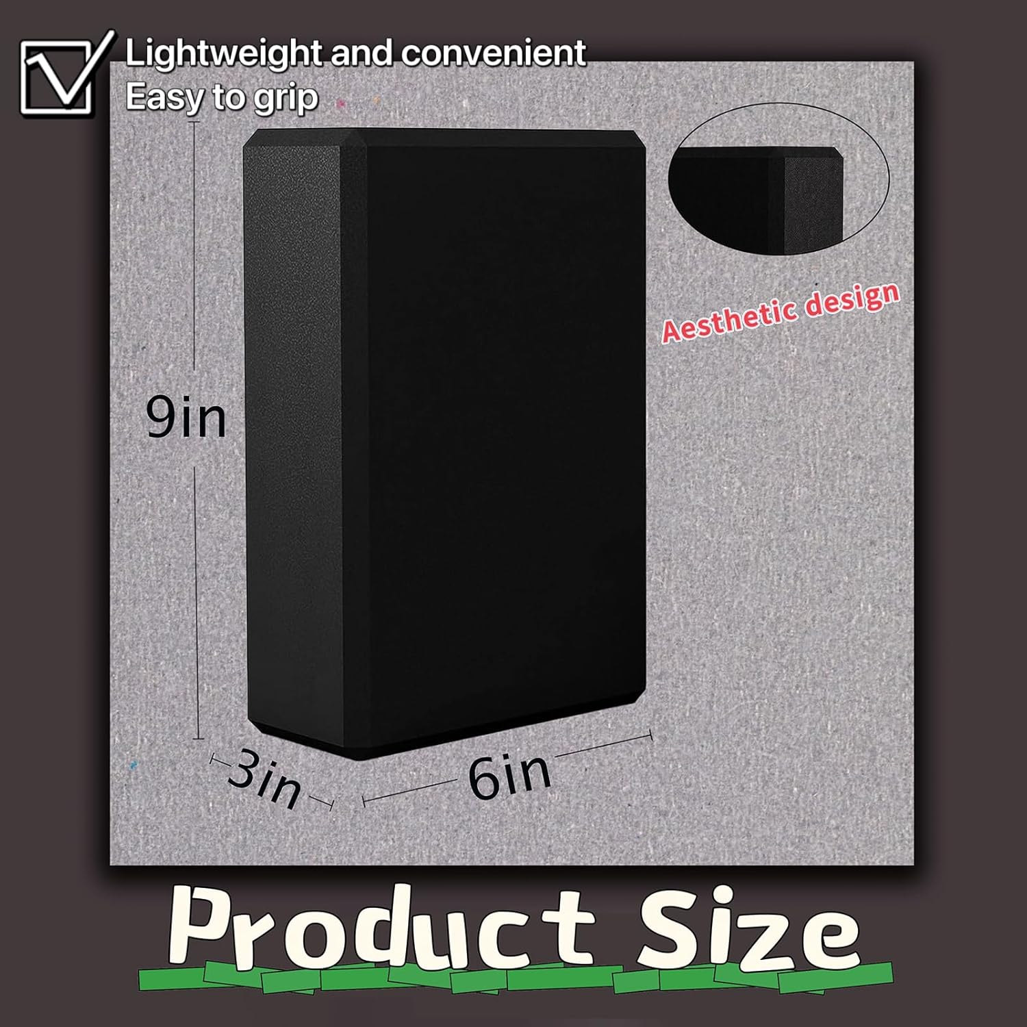 Yoga Blocks, 2 Packs with Black Yoga Strap Metal D-Ring Yoga Block Set EVA Foam Blocks,High Density Supportive, Lightweight & Odor Resistant, Non-Slip Foam Yoga Bricks Yoga Essentials, Pilates image number 3