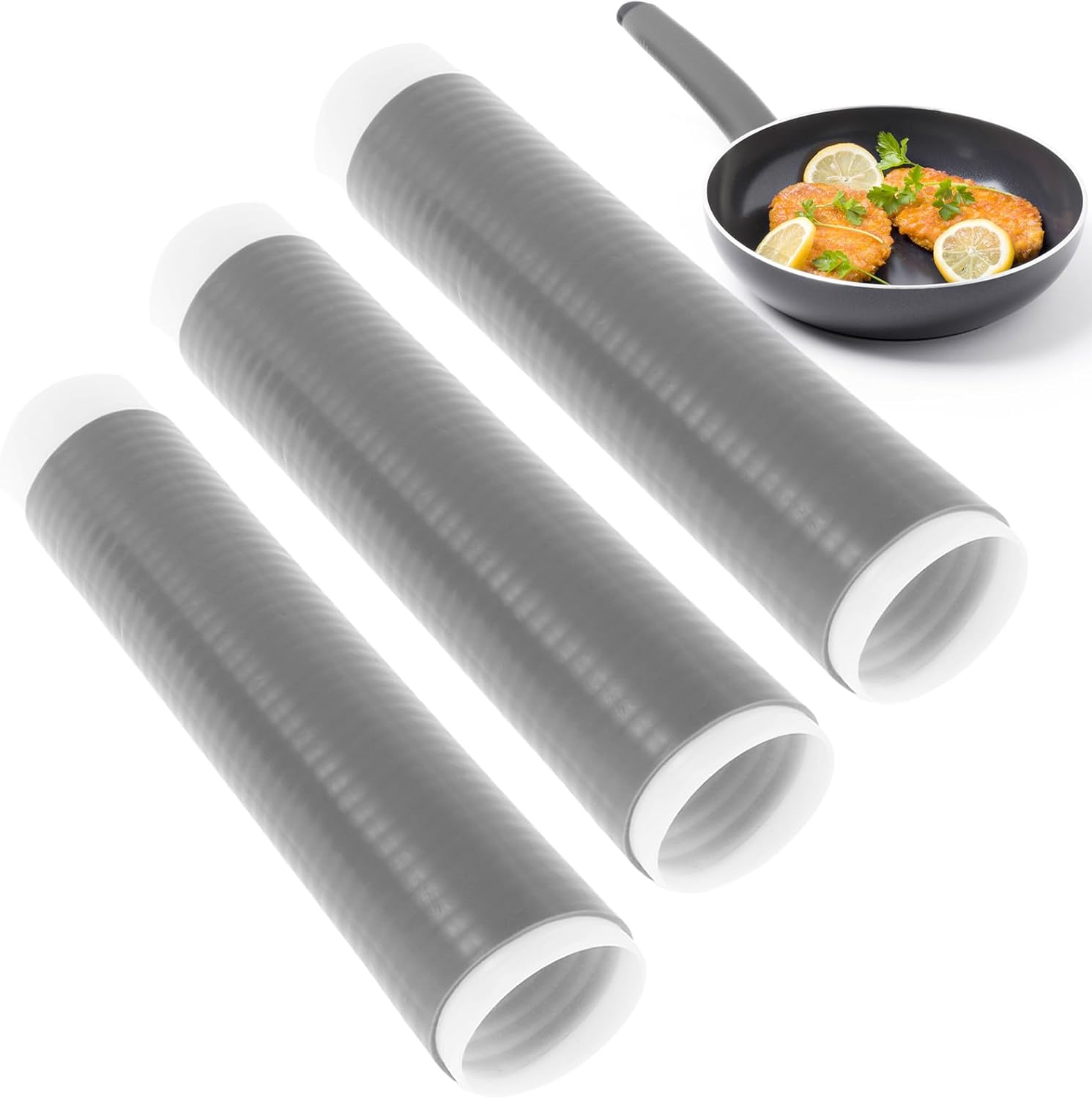 3Pcs Hot Handle Covers Anti-Scalding Silicone Pot Handle Holder Heat Resistant Baking Pa Handle Sleeve for Frying Pan Griddle Pan, Protect Your Hands(S+M+L)